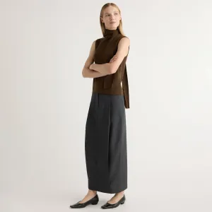 Georgina Wool-Blend Suiting Skirt Removable Belt Design Detail