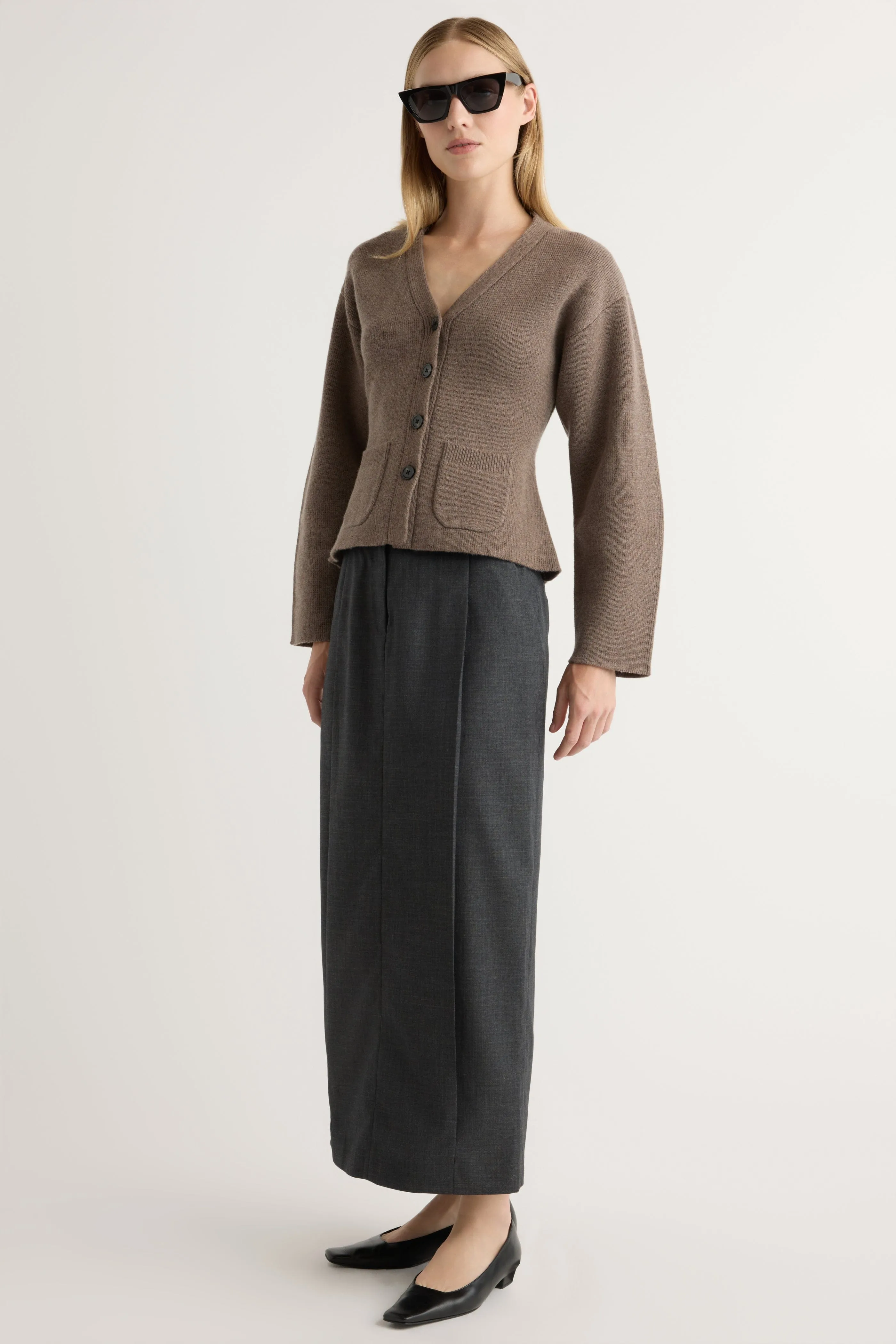 Global Inspiration Fringe Detail Georgina Wool-Blend Suiting Skirt