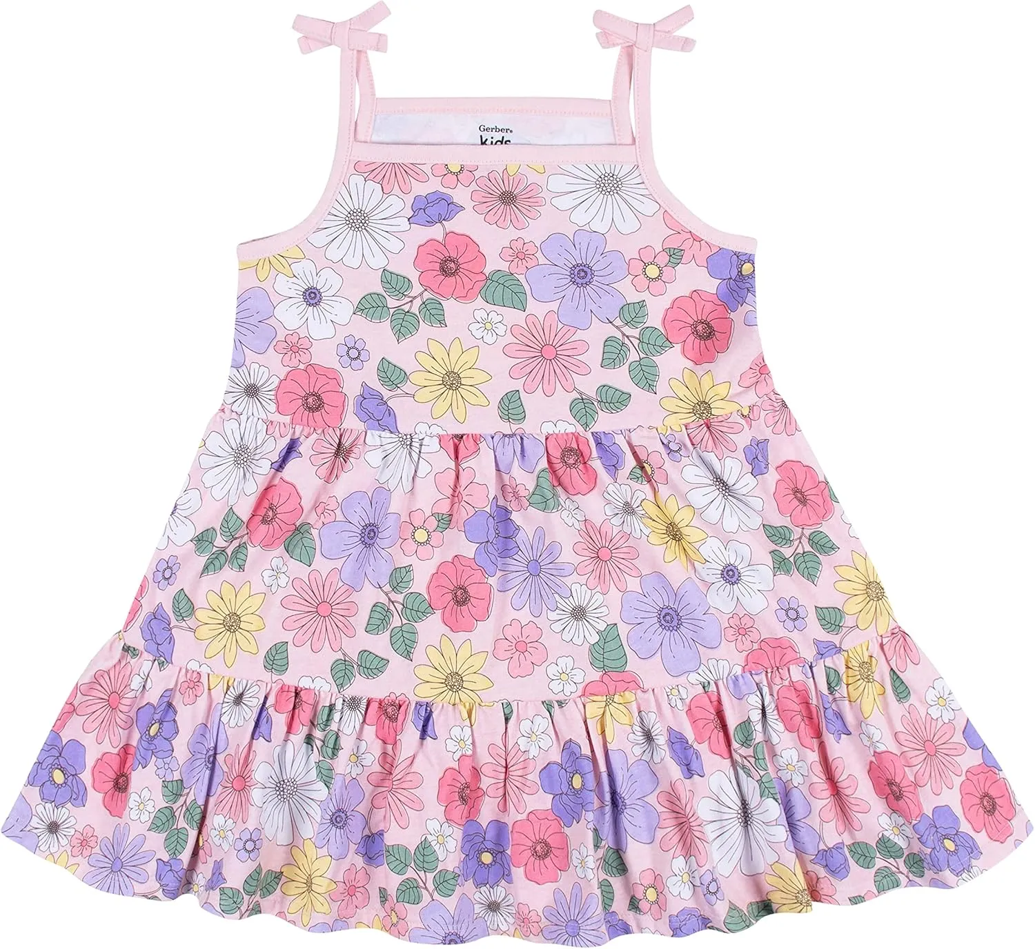 Gerber Baby Girls' 2-Pack Short Sleeve Cotton Dresses