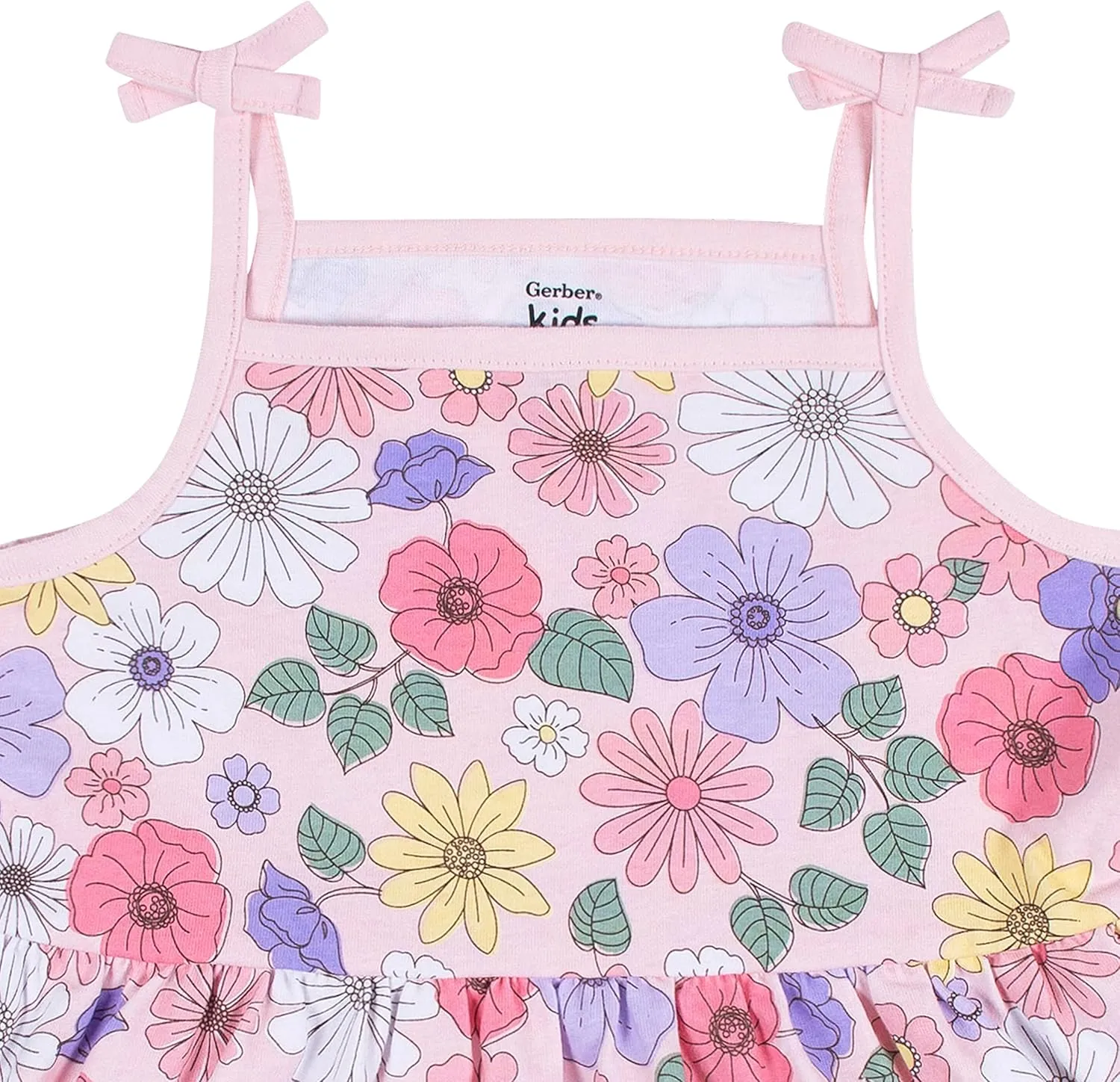 Gerber Baby Girls' 2-Pack Short Sleeve Cotton Dresses