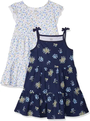 Gerber Baby Girls' 2-Pack Short Sleeve Cotton Dresses