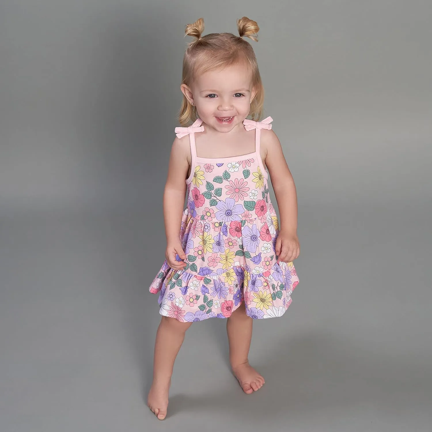 Gerber Baby Girls' 2-Pack Short Sleeve Cotton Dresses
