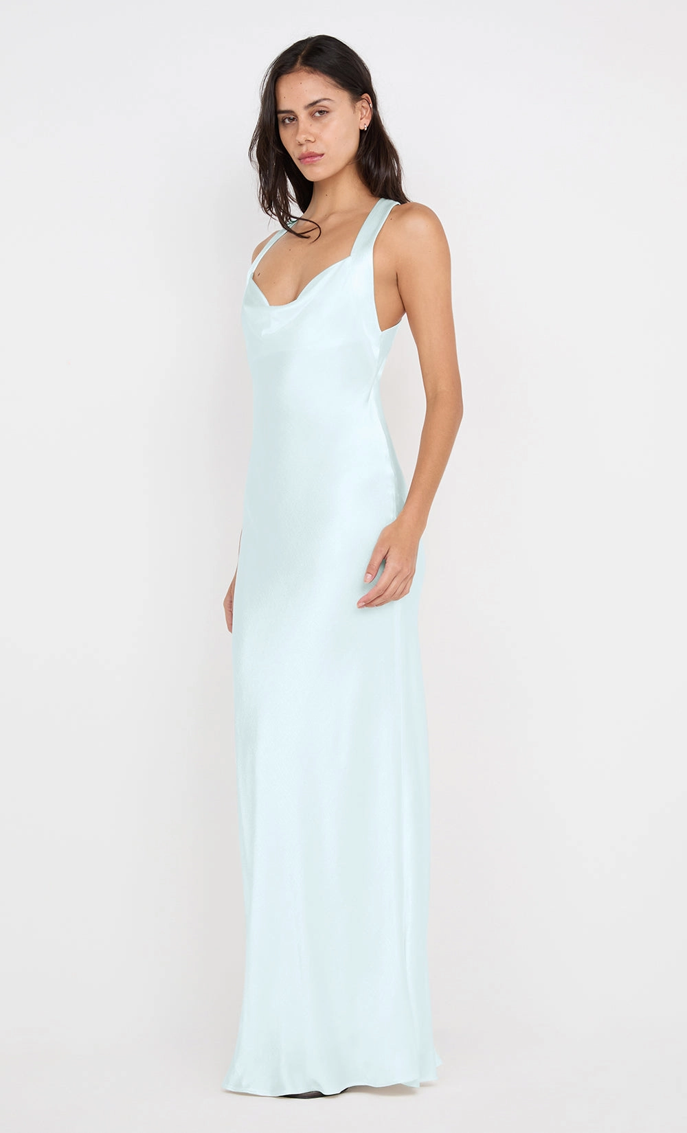 GIA HALTER MAXI DRESS - ARCTIC BLUE Petal Zone