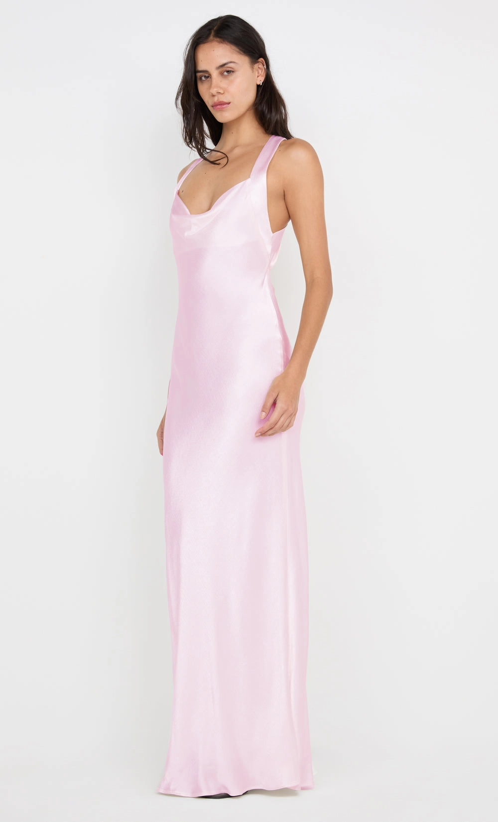 Tall-Fit GIA HALTER MAXI DRESS - POWDER PINK