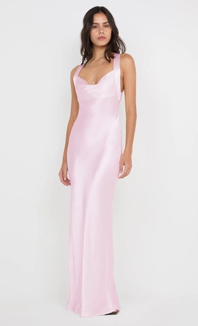Chic And Comfortable GIA HALTER MAXI DRESS - POWDER PINK