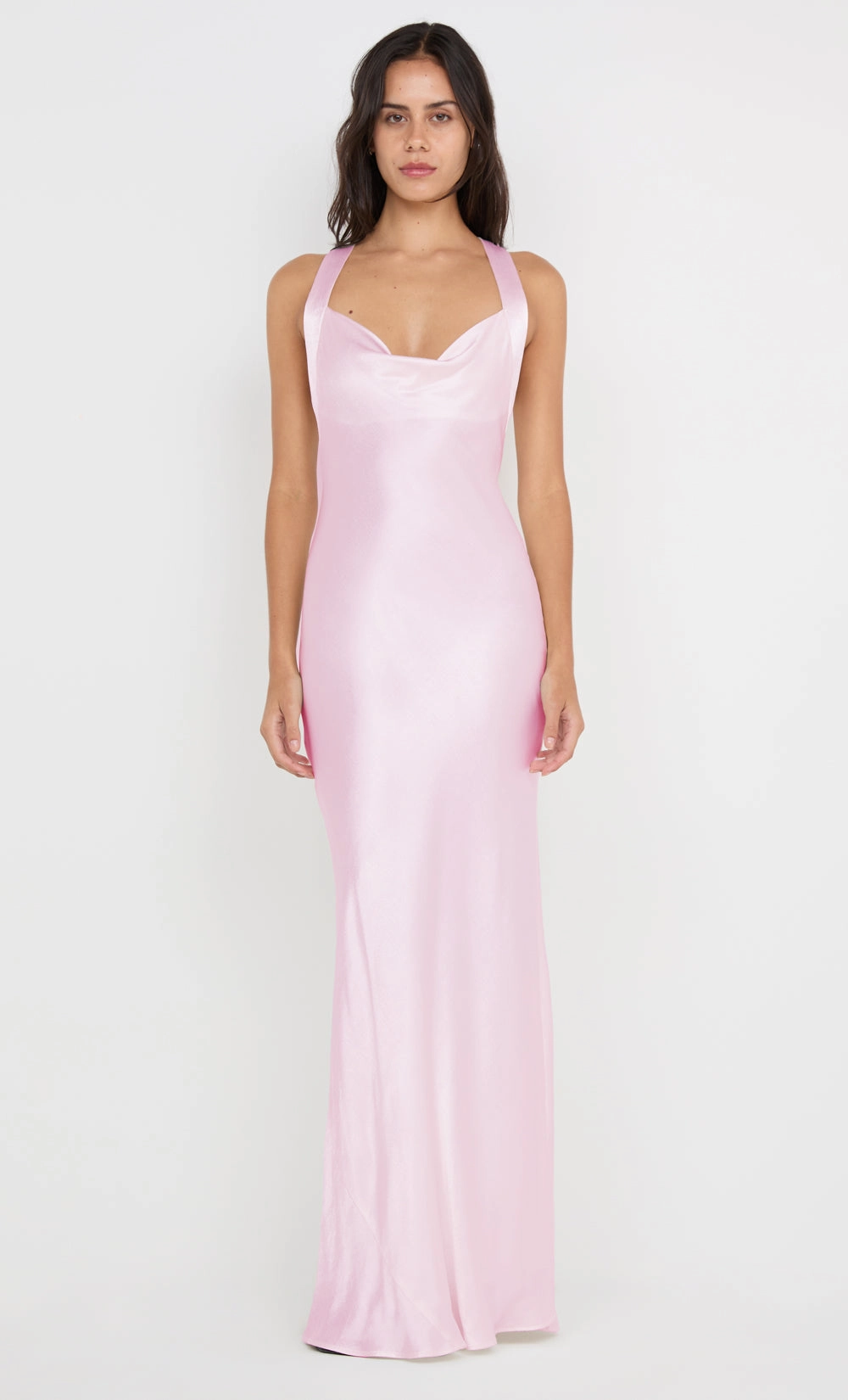 GIA HALTER MAXI DRESS - POWDER PINK Sharp Finish Flattering Cut Wear