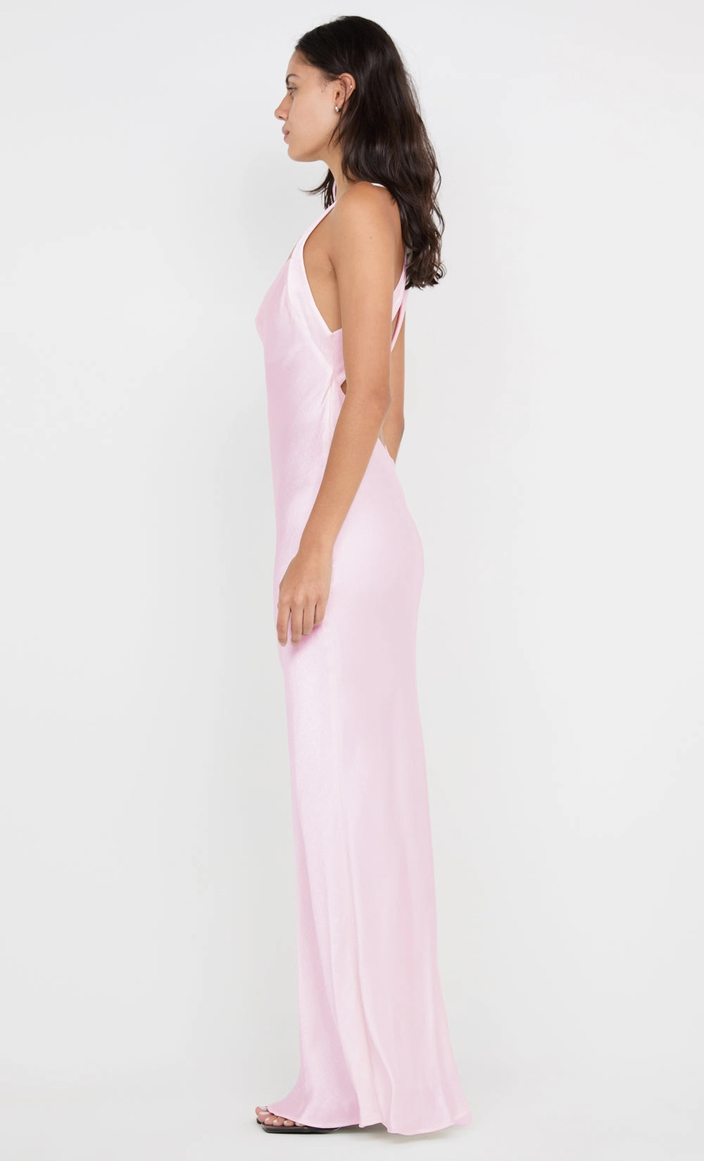 Light and breezy summer dress Pocket-Detail GIA HALTER MAXI DRESS - POWDER PINK