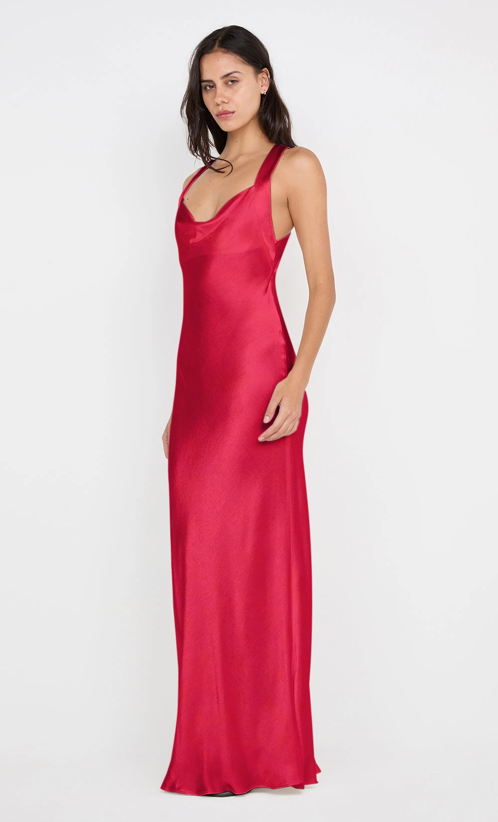 GIA HALTER MAXI DRESS - STRAWBERRY Shape Retention Interchangeable-Detail