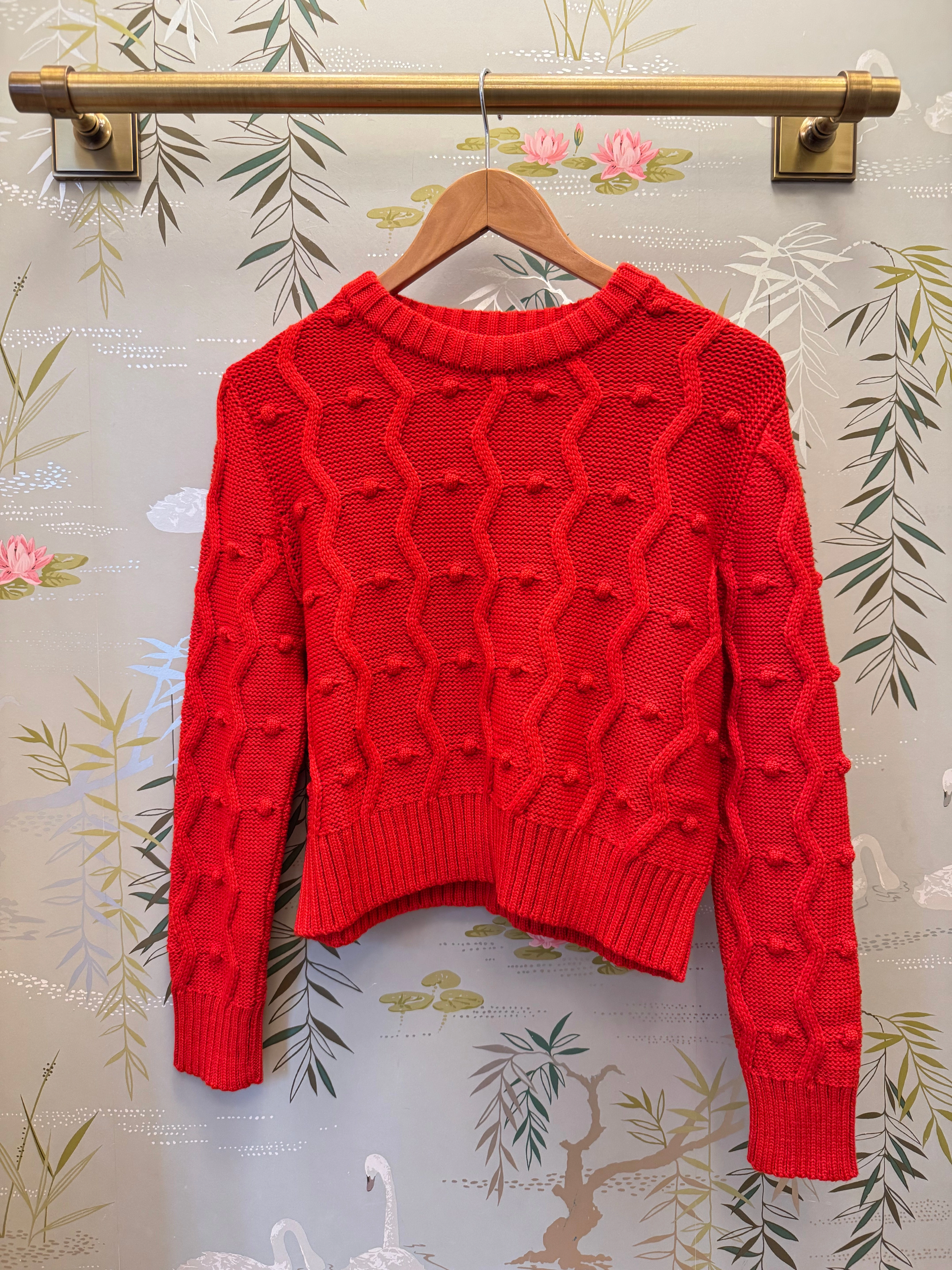 GiGi Bubble Sweater Red Tubular Knit Method Antibacterial Finish