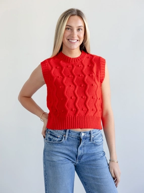 Snug feel Flexible Edging GiGi Bubble Vest in Red