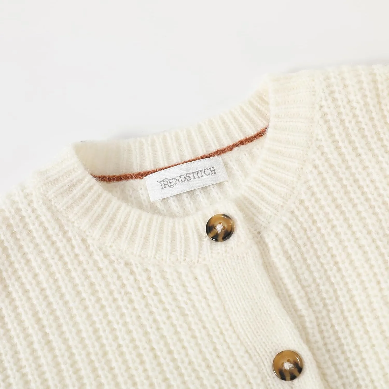 Girls' Cardigan with Button Loose Long Sleeve Shrug Sweaters Cropped Uniforms Kids Knit Sweater Outerwear