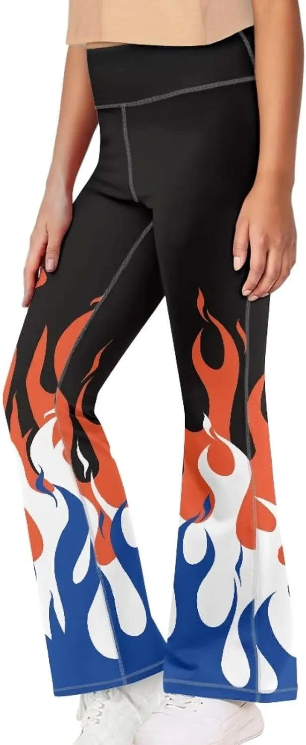 Girl's Flare Leggings High Waisted Bootcut Yoga Pants Kids Classic Stretch Pants Fashion Soft Bell Bottoms