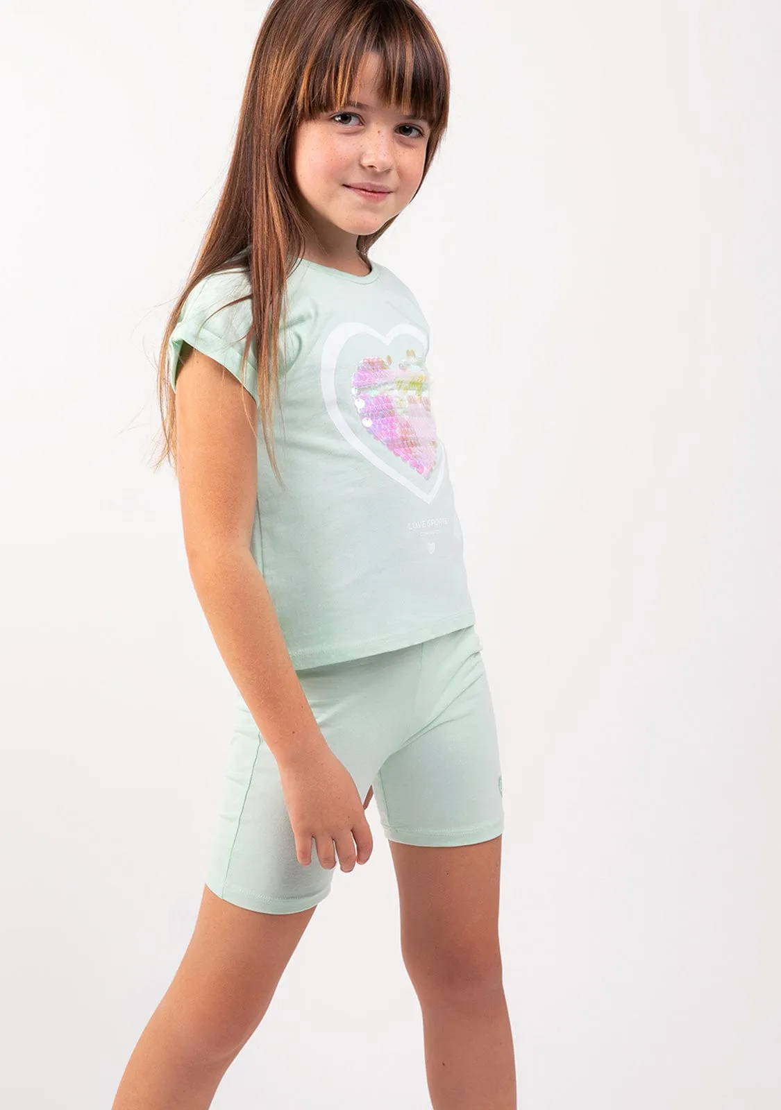 Girl's Mint Heart Outfit