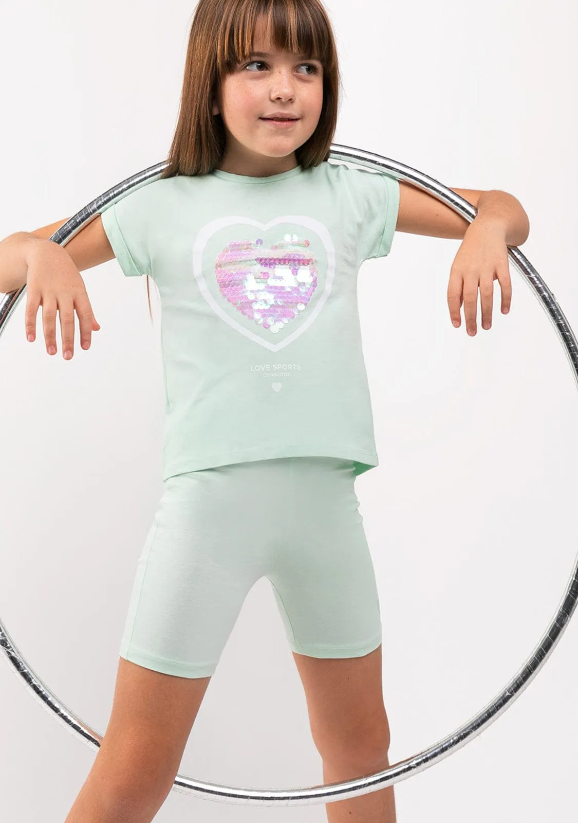 Girl's Mint Heart Outfit