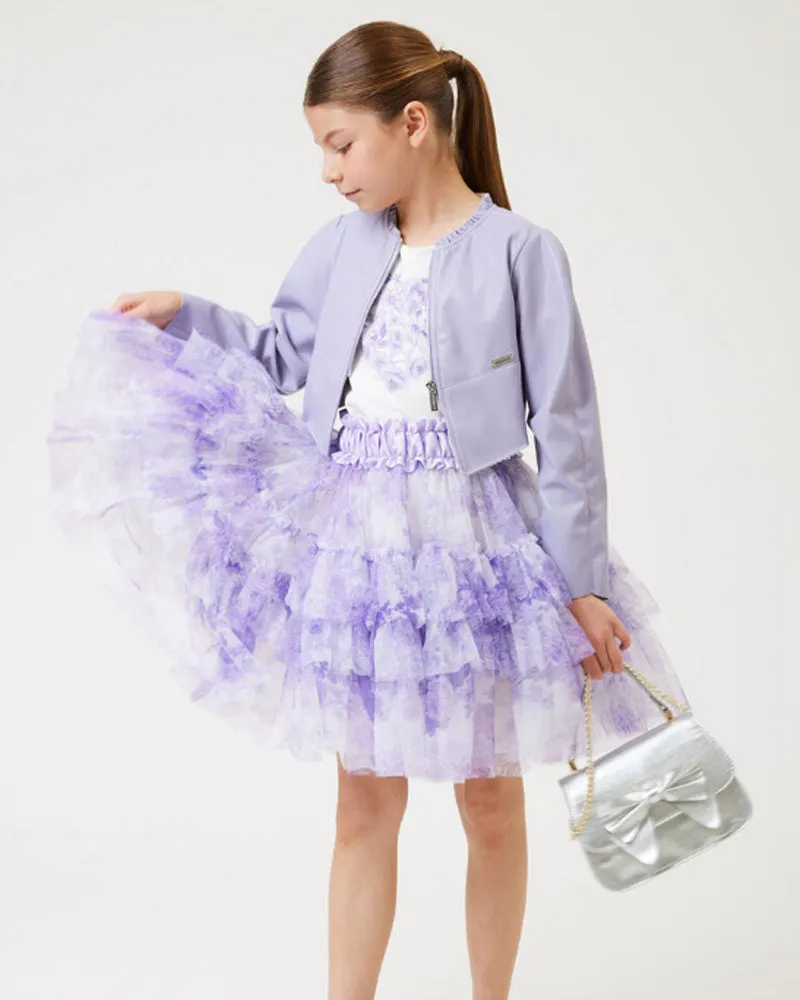Girls Purple Tulle Skirt
