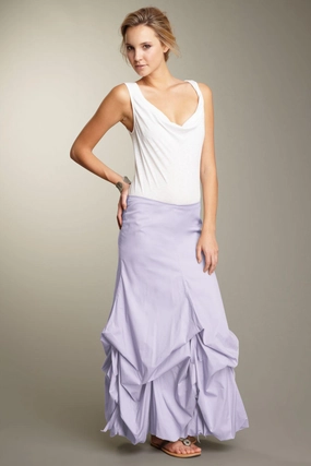 Stretch Poplin Balloon Skirt - Lavender Chill Look Season To Season
