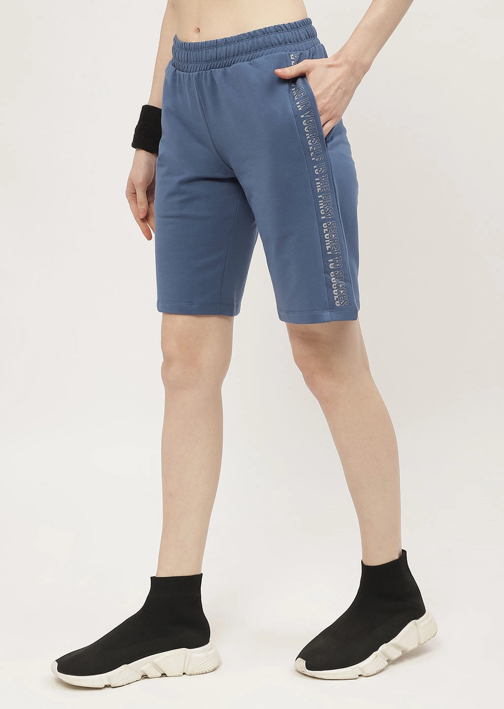 mSECRET Typography Blue Boxer Shorts Snug Waist