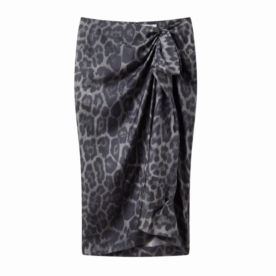 Leopard Gathered Skirt Fresh Detail