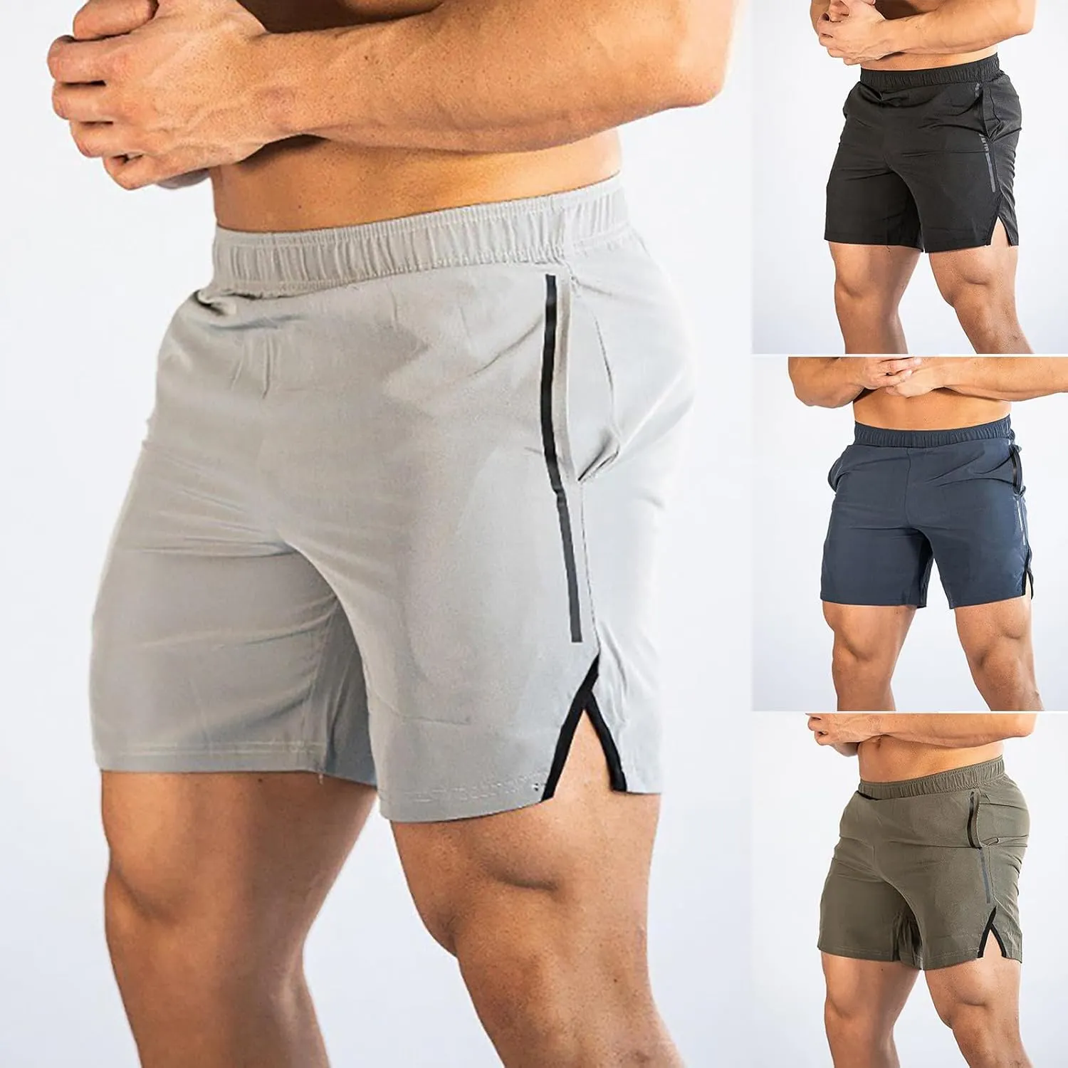 GOKKILRW Mens Shorts Casual Summer Shorts Elastic Waist Relaxed Fit Hiking Shorts Lightweight Outdoor Golf Shorts Loungewear