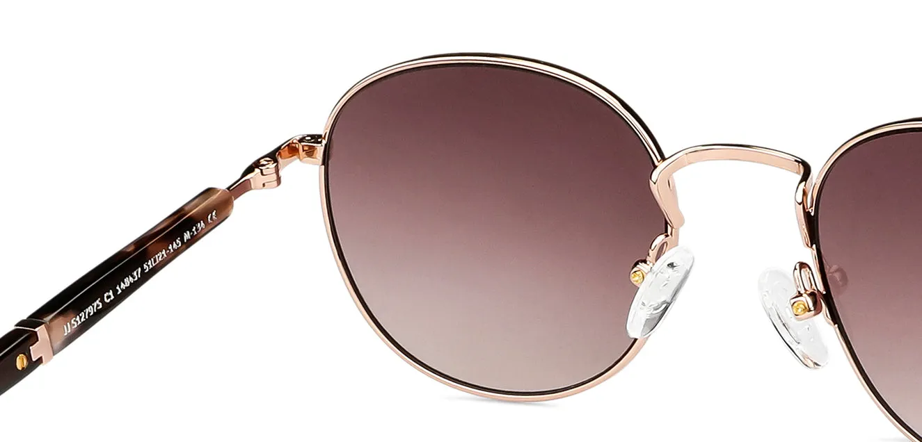 Gold Round Full Rim Unisex Sunglasses by John Jacobs-148437