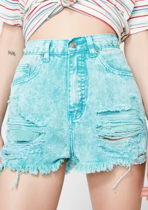 Got Me Tempted Distressed Shorts
