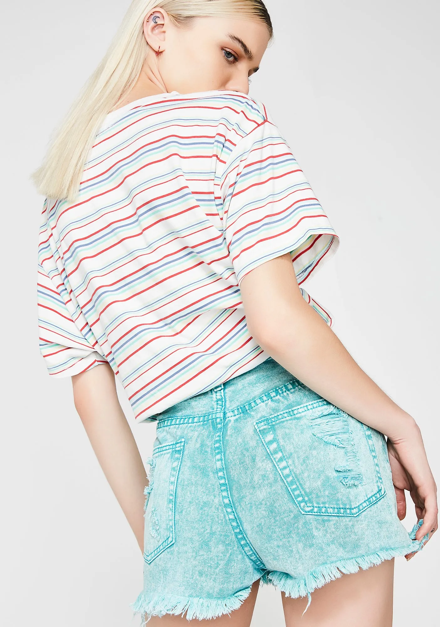 Got Me Tempted Distressed Shorts