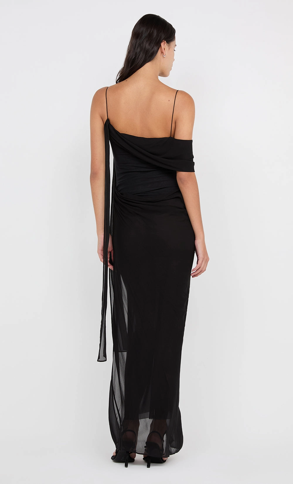 DANKA ASYM MAXI DRESS - BLACK Comfortable fit for outings Artistic Edge