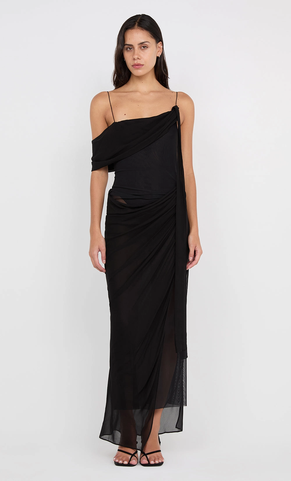 SmoothEdgeFinish DANKA ASYM MAXI DRESS - BLACK