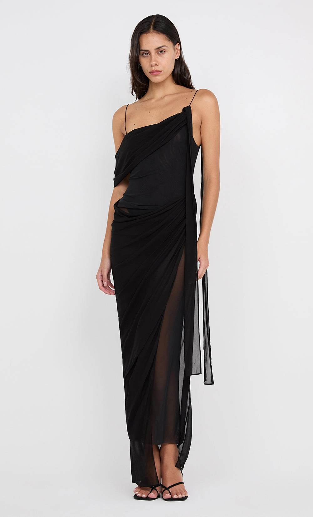 DANKA ASYM MAXI DRESS - BLACK Subtle Elegance Flattering Wearable