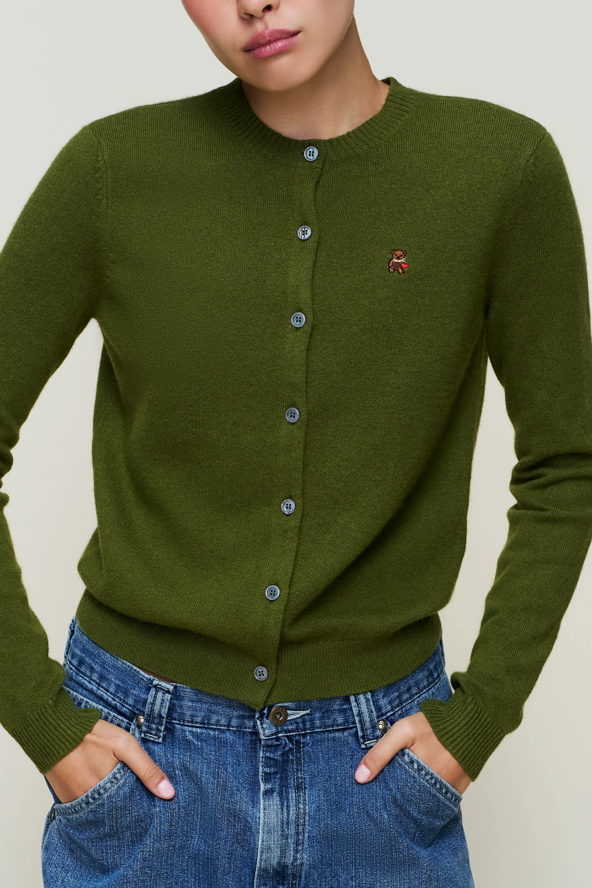 Under Jacket Outdoor Casual Look June Relaxed Wool Cardigan