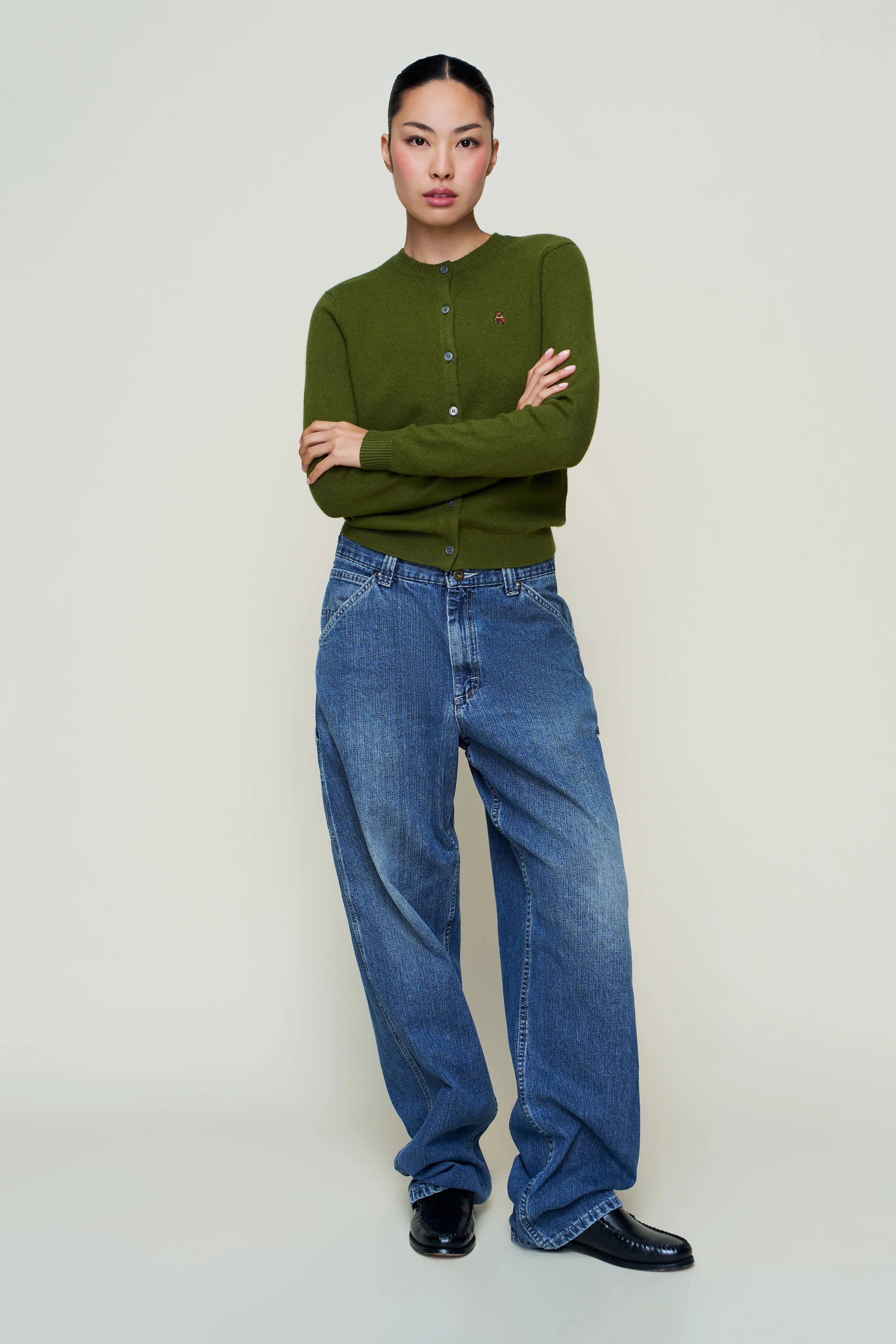 Temperature Regulating Knit Minimal Shrinkage June Relaxed Wool Cardigan
