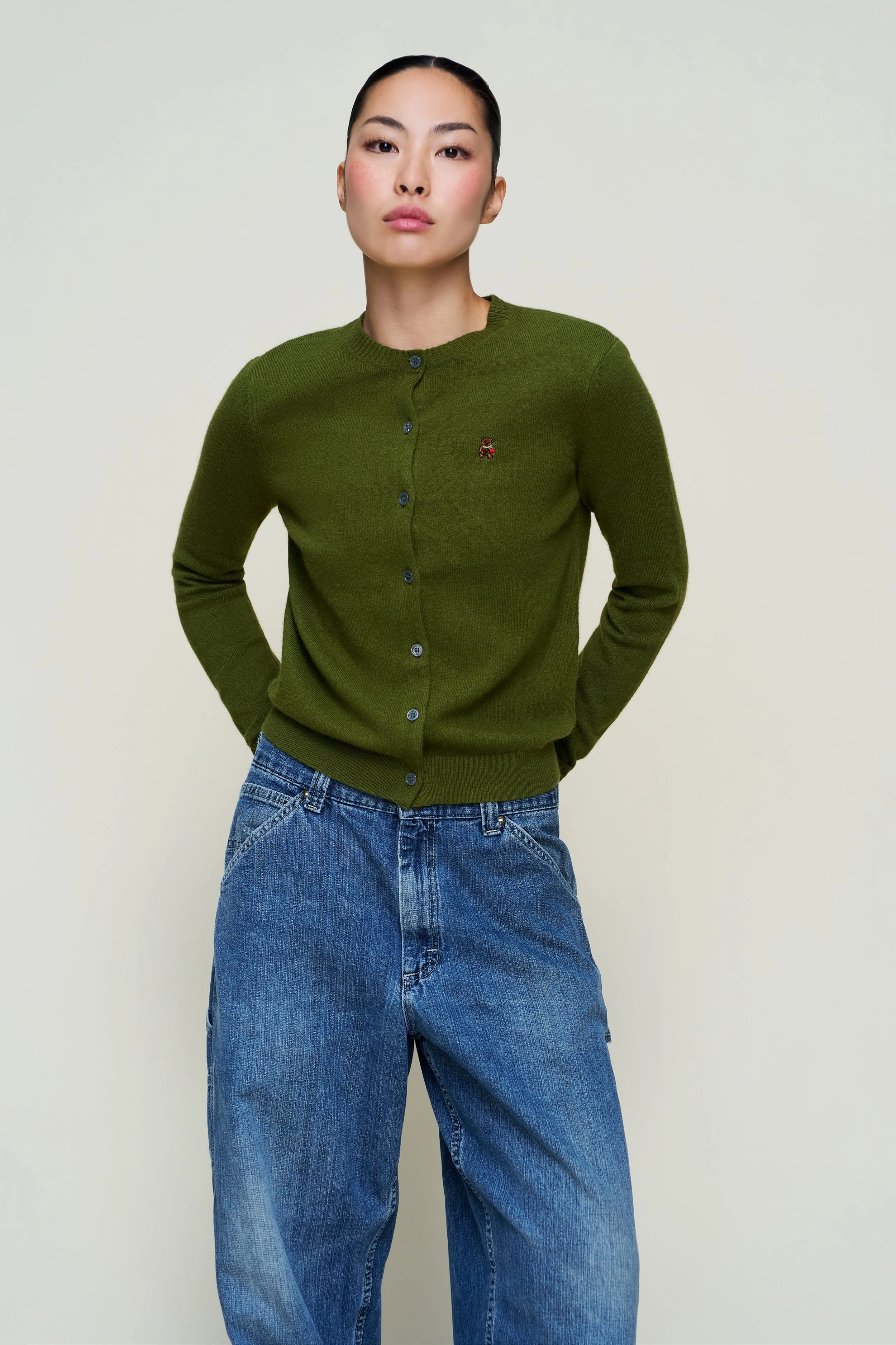 Microfiber Inner Layer Office Comforted June Relaxed Wool Cardigan