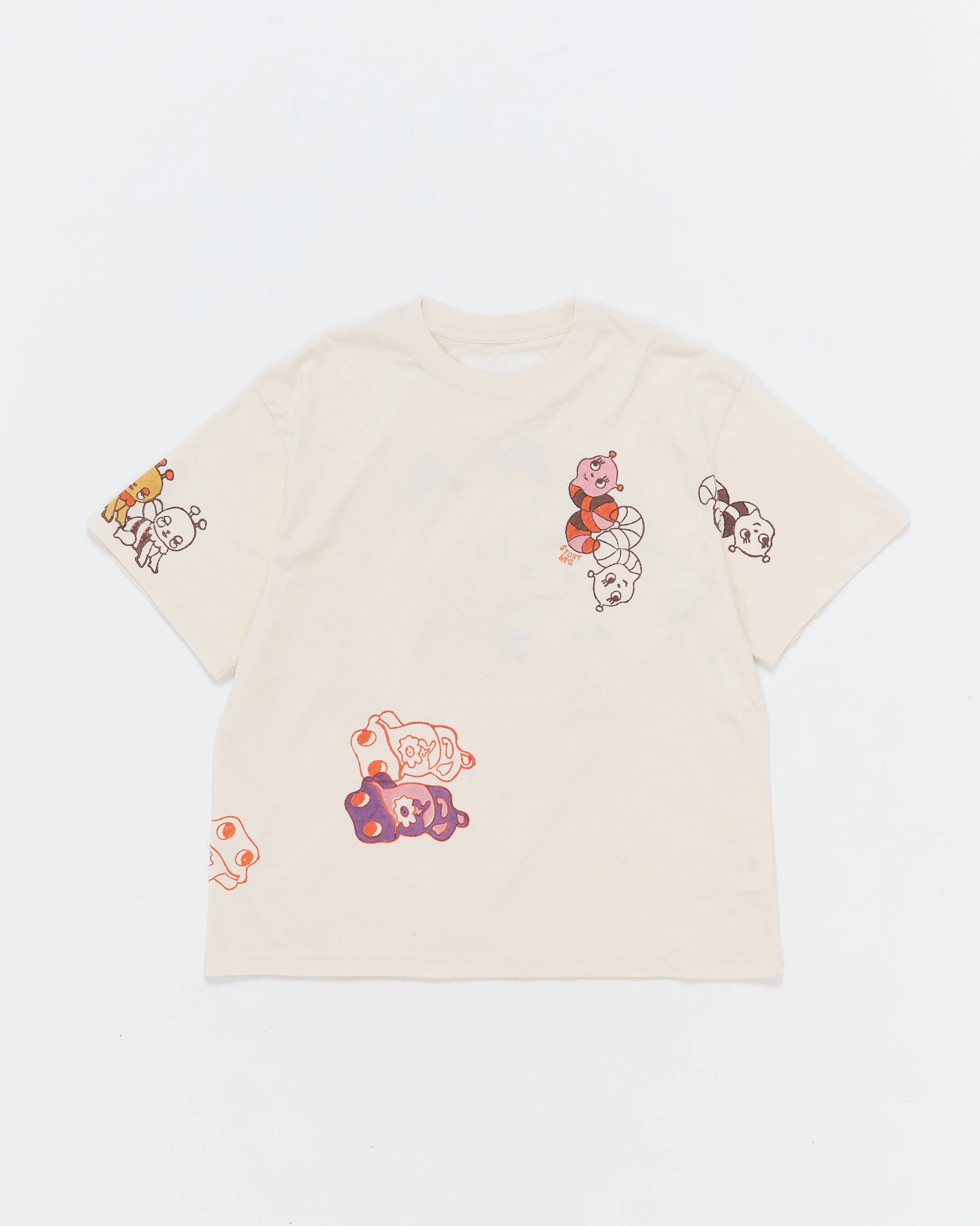 Festival wear TearResistant Fabric Grateful Tee SS - Ecru Earth Trip Spiral