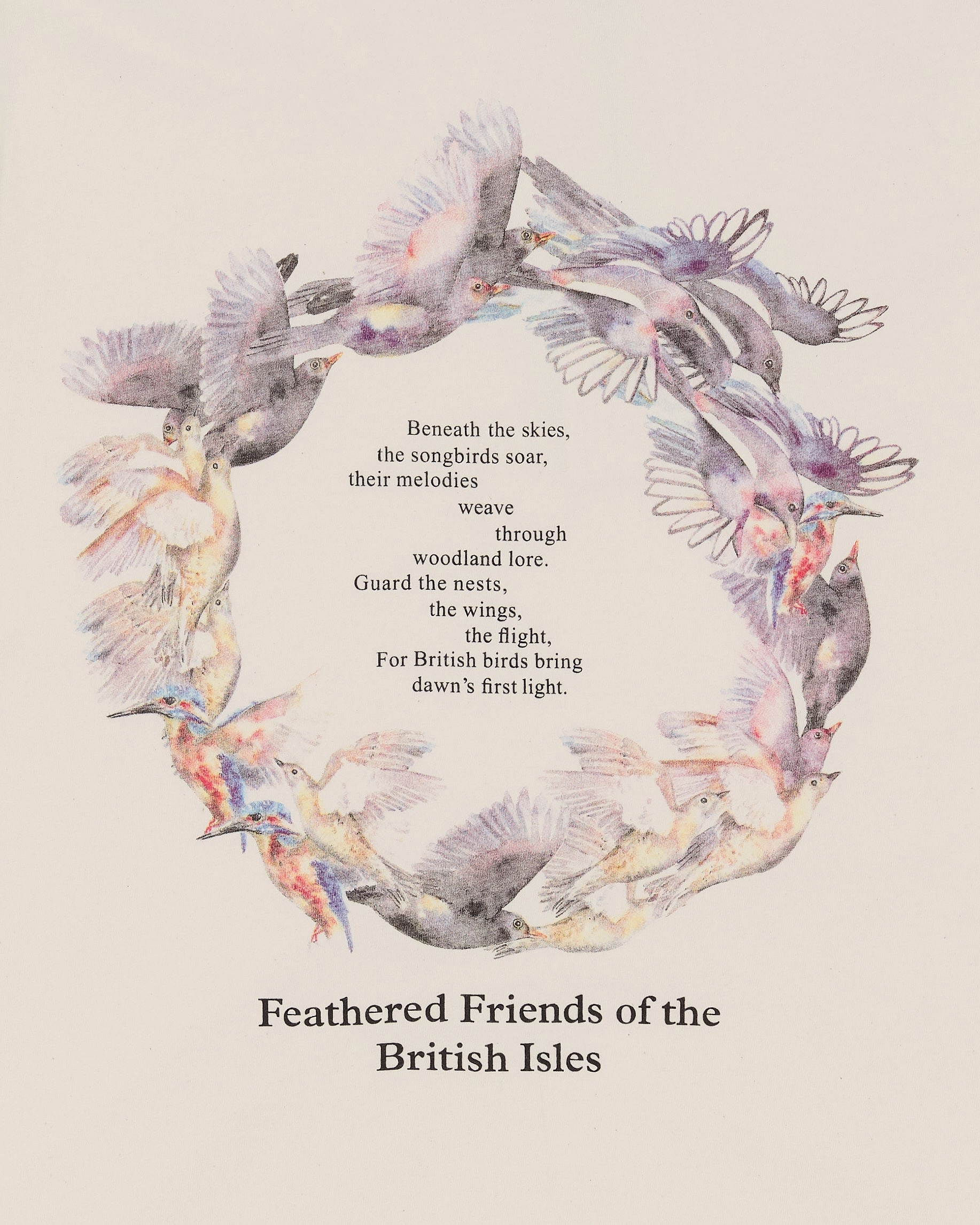Printed Logo Comfy All-Day Grateful Tee SS - Feathered Friends