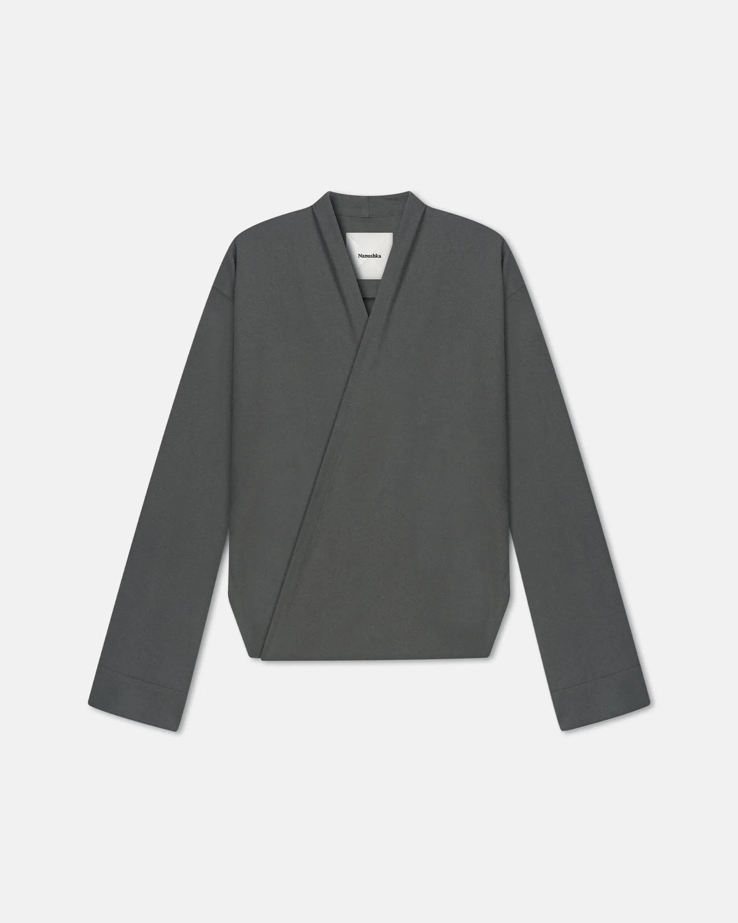 Yorick - Raw Silk Wrap Shirt - Dark Grey Street Layers soccer uniform