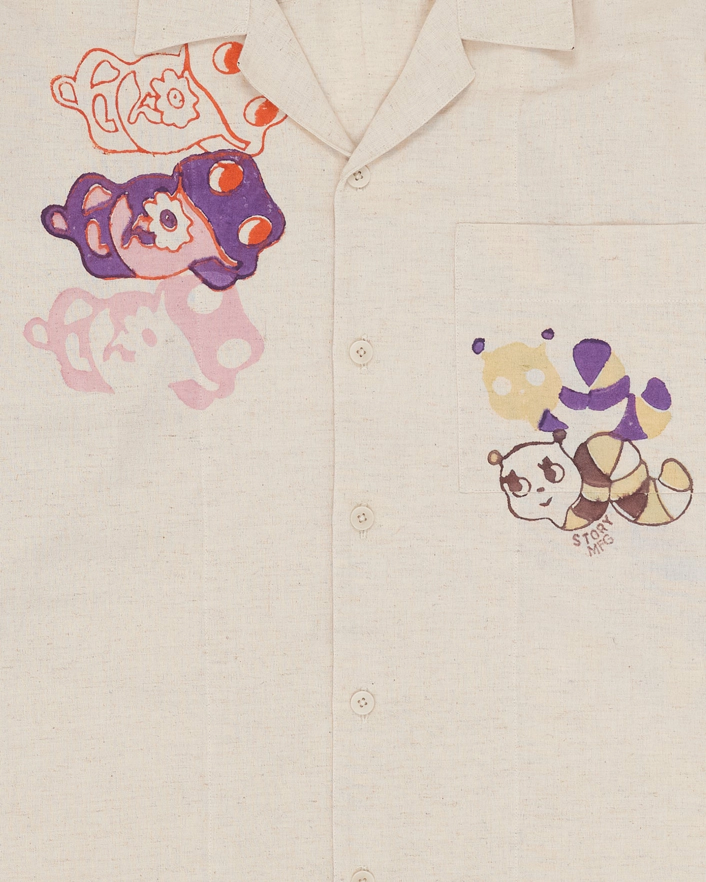 Durable Fabric Contemporary Style Greetings Shirt LS - Ecru Earth Trip