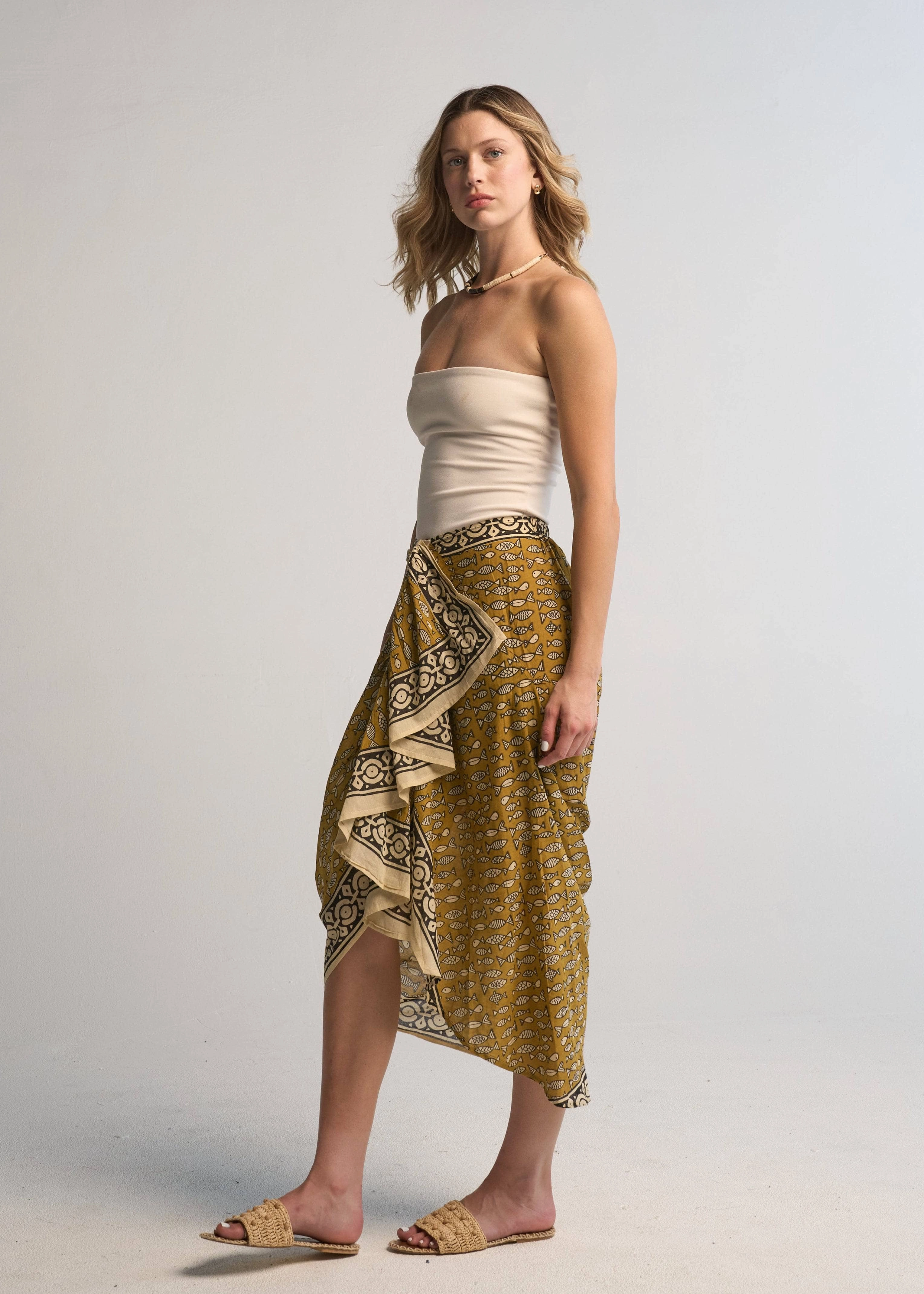 Greta Pareo Skirt Durable Stitching