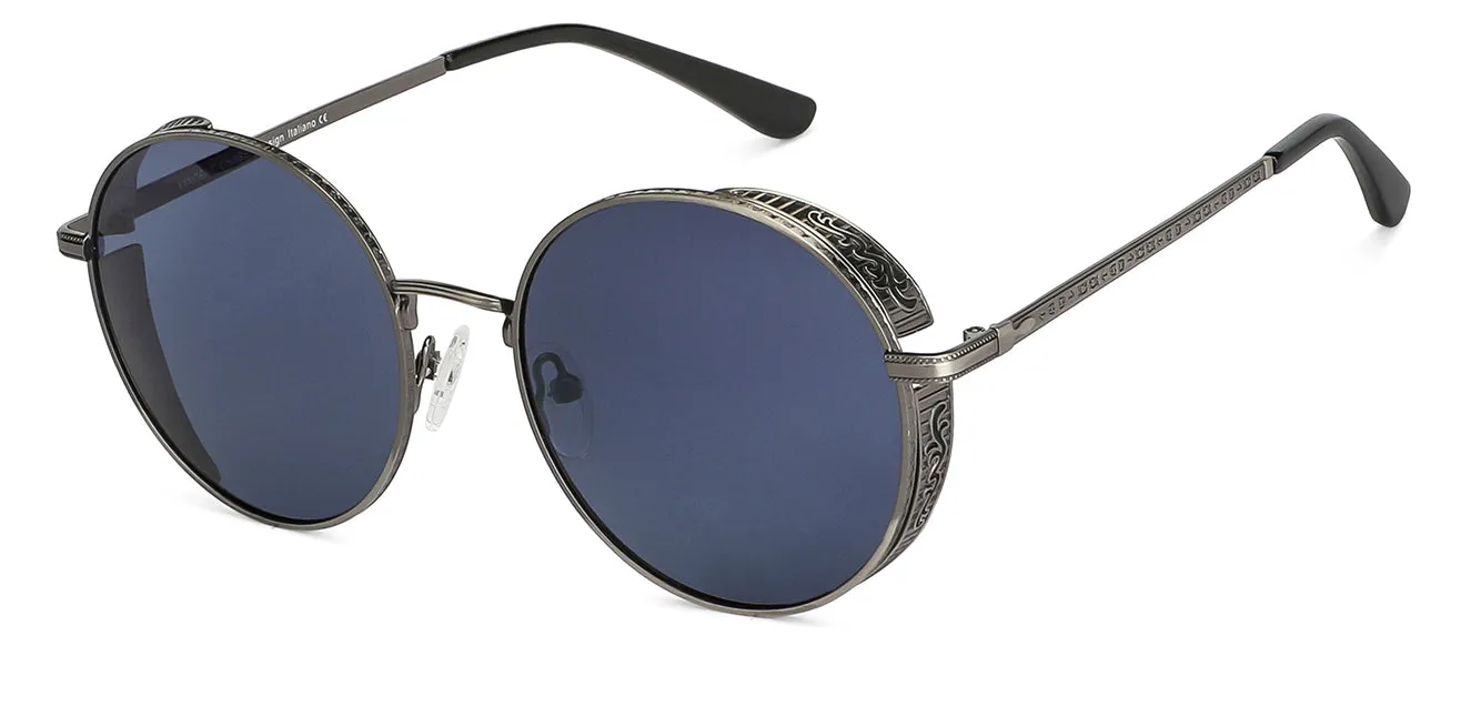 Grey Round Full Rim Unisex Sunglasses by Vincent Chase Polarized-148566
