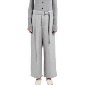 Grey Chambray Crop Pant ElasticWaistband