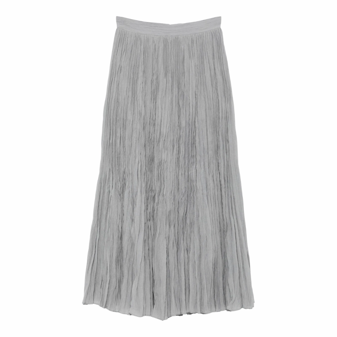 Grey Plisse Skirt Flared hem Water Repellent Finish
