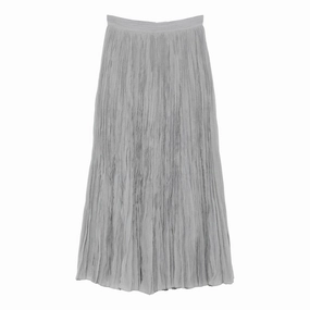 Grey Plisse Skirt Flared hem Water Repellent Finish