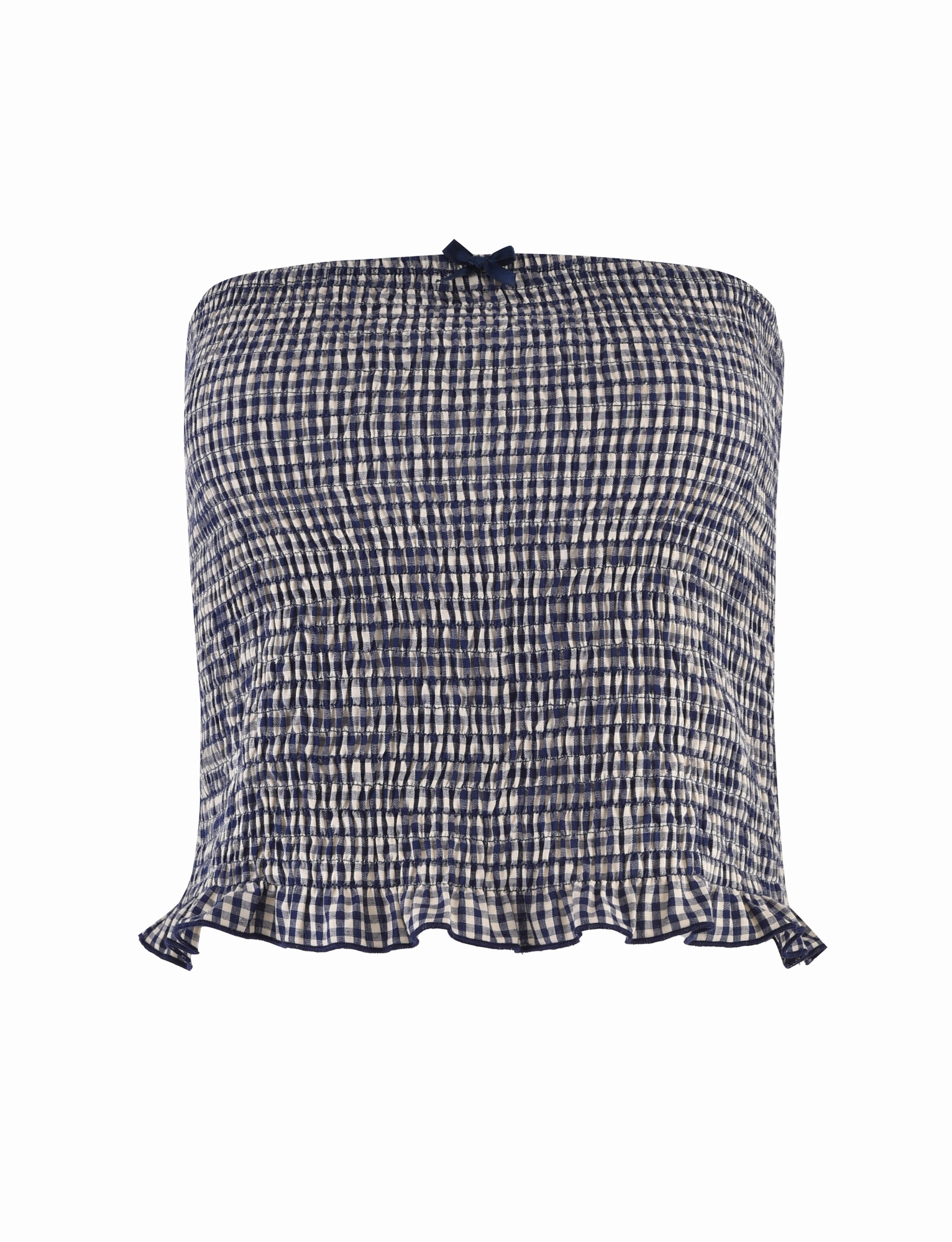 ERYNN TOP - NAVY GINGHAM Casual Pullover Moisture Management Fabric