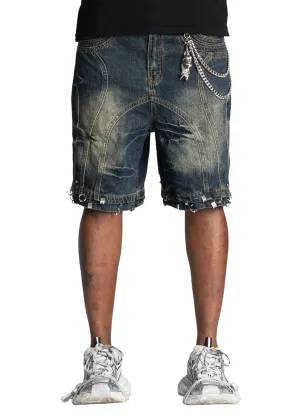 Guapi Teal Blue Piercing Shorts