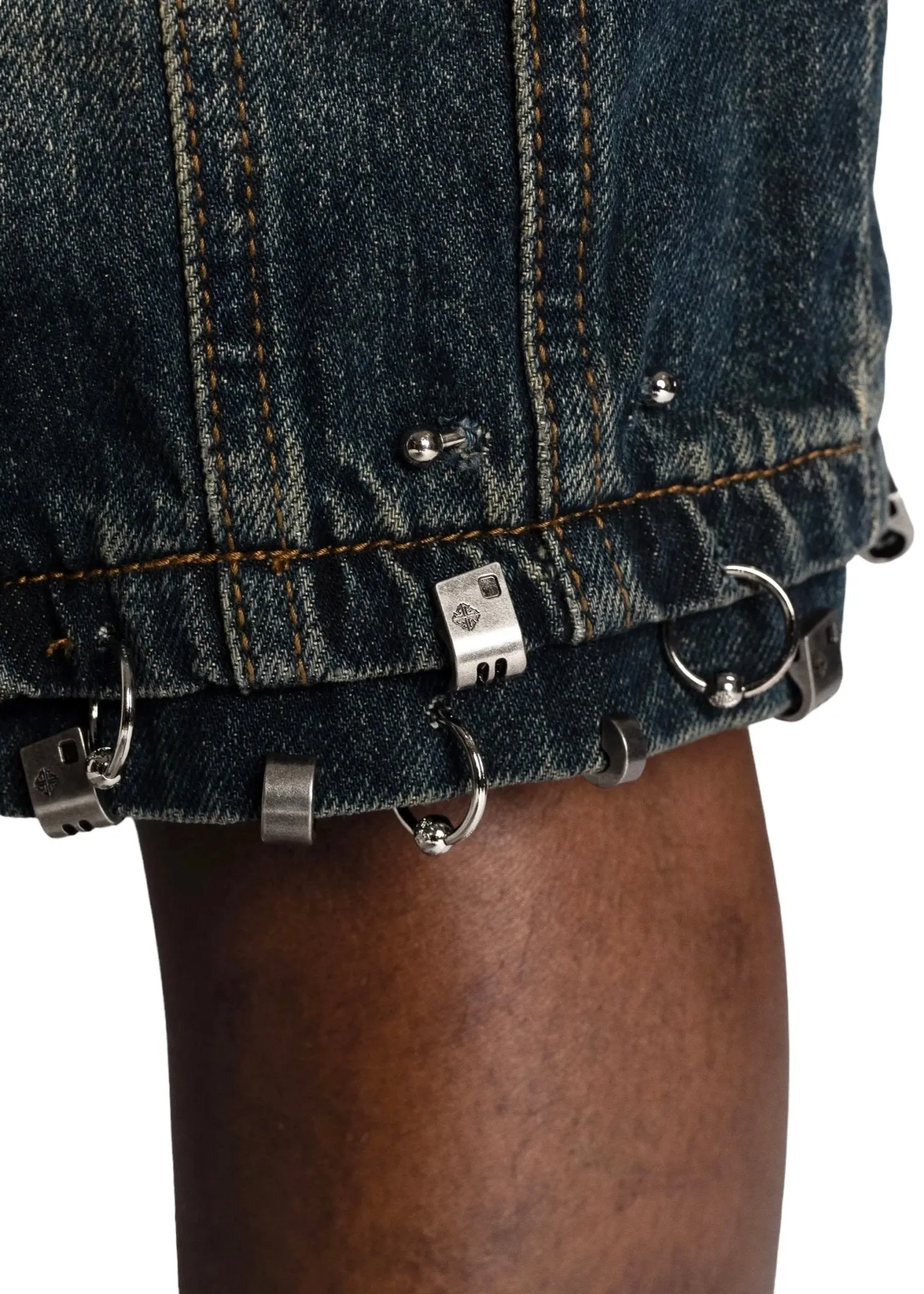 Guapi Teal Blue Piercing Shorts