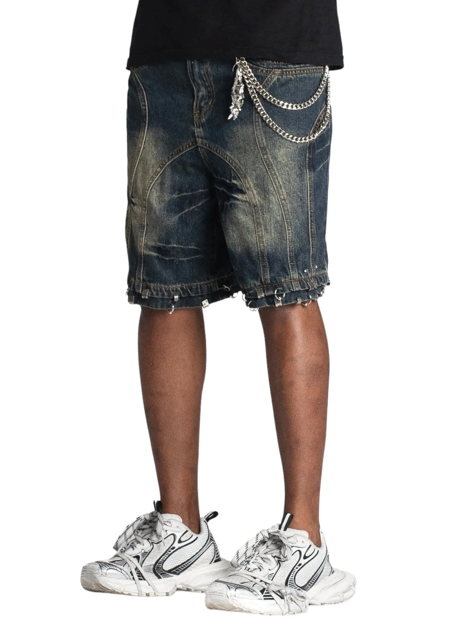 Guapi Teal Blue Piercing Shorts
