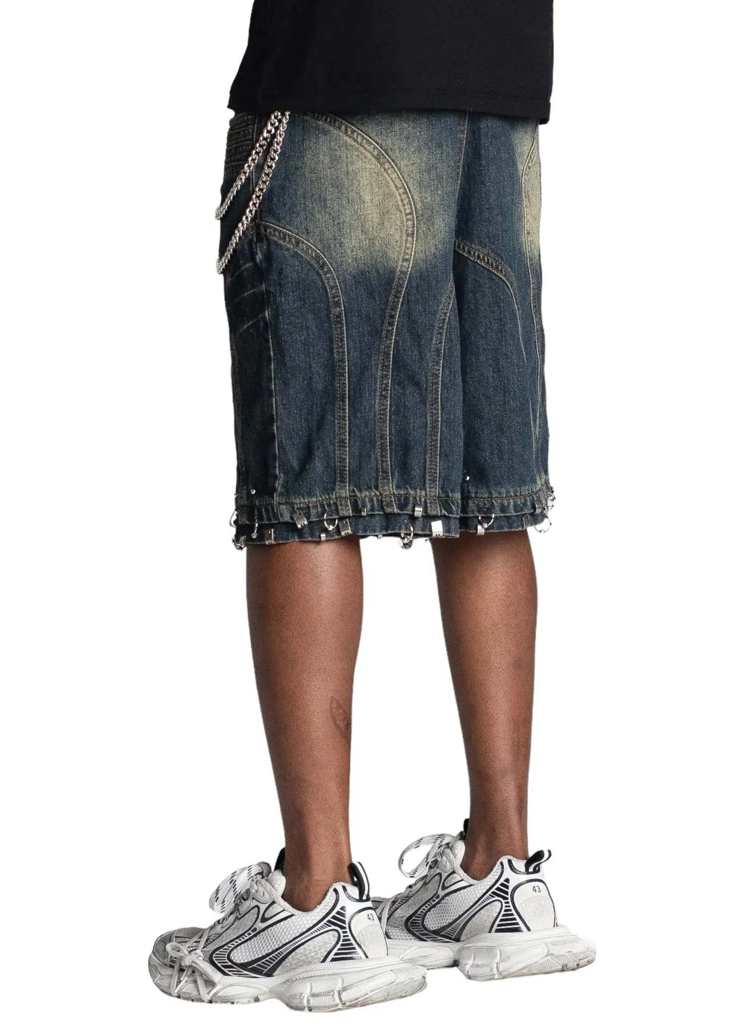Guapi Teal Blue Piercing Shorts