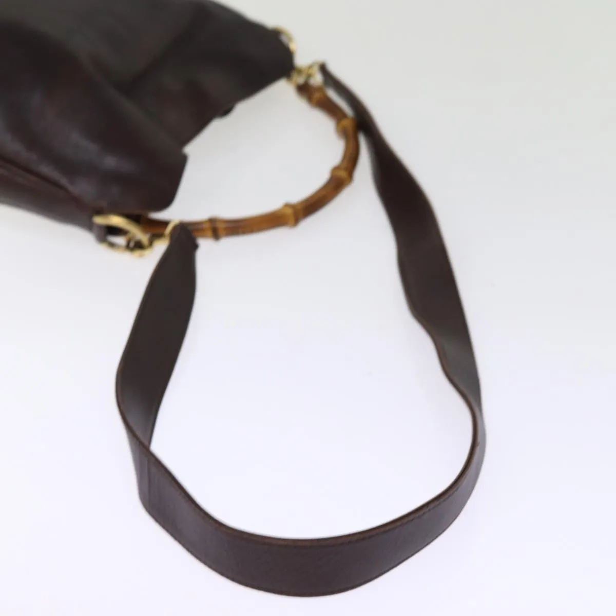 GUCCI Bamboo Shoulder Bag Leather 2way Brown 001 2058 1638 0 77089