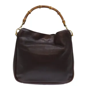 GUCCI Bamboo Shoulder Bag Leather 2way Brown 001 2058 1638 0 77089
