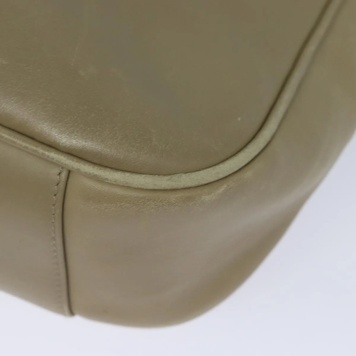 GUCCI Bamboo Shoulder Bag Leather Beige 80119