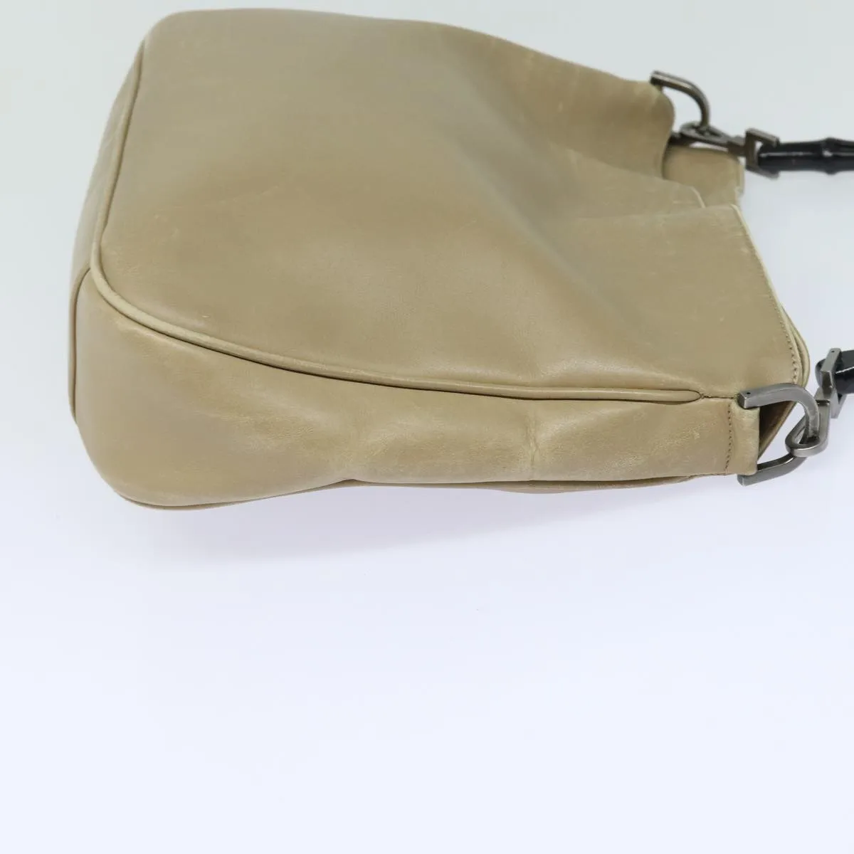 GUCCI Bamboo Shoulder Bag Leather Beige 80119